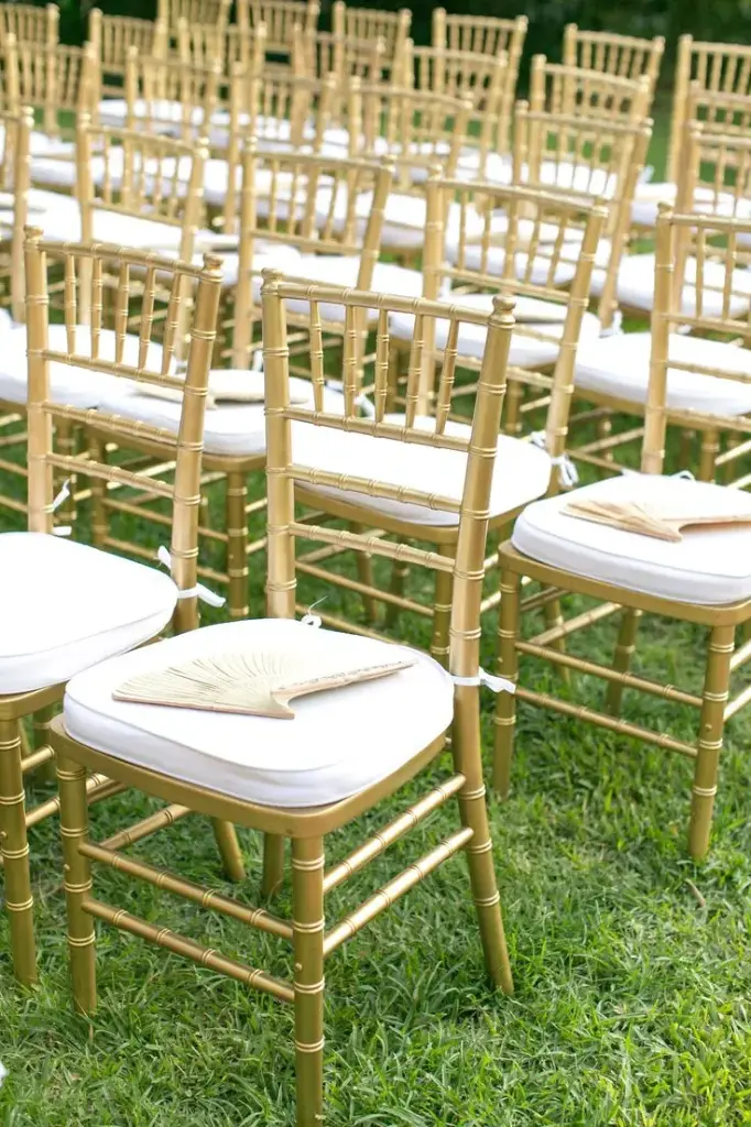 Chiavari Chair with white tie & seat bow